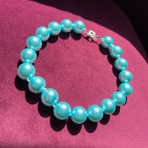 Vintage Large Turquoise Pearl Necklace by Sno of Sweden